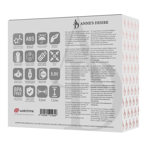 Anne's Desire - EGG Technologie DE Télécommande Watchme Noir
