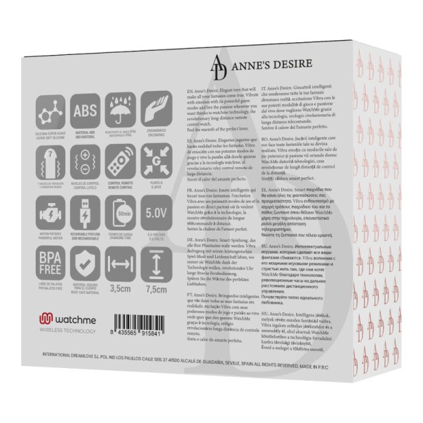 Anne's Desire - EGG Technologie DE Télécommande Watchme Noir/or