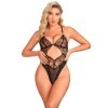 SUBBLIME - 955212 BODY TRANSPARENT AVEC DENTELLE CREUSE NOIRE S/M SUBBLIME BODIES