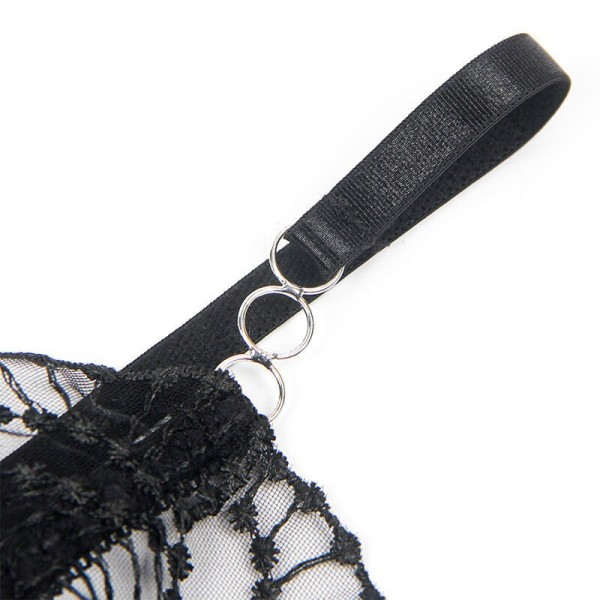 SUBBLIME - 955229 BODY TRANSPARENT AVEC DENTELLE CREUSE NOIR L/XL SUBBLIME BODIES