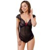 LIVCO CORSETTI FASHION - BODY EVELYN LC 20243 AVEC BORDURE EN DENTELLE ET TRANSPARENCES NOIR S/M LIVCO CORSETTI BODIES