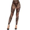LEG AVENUE - MEDIAS SIN PIES TRANSPARENTES Y ENCAJE NEGRO LEG AVE