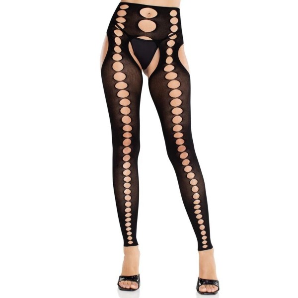 LEG AVENUE - BAS OPAQUES SANS COUTURE ET SANS BRETELLES NOIRS LEG AVENUE HOSIERY