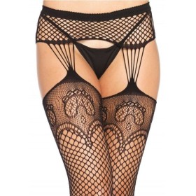LEG AVENUE - BAS RÉSILLE AVEC LIGNES JARRATIÈREs LEG AVENUE HOSIERY
