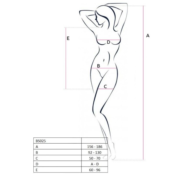PASSION - FEMME BS025 BODYSTOCKING NOIR STYLE ROBE TAILLE UNIQUE PASSION WOMAN BODYSTOCKINGS