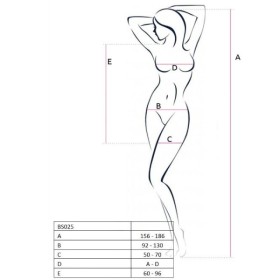 PASSION - MUJER BS025 BODYSTOCKING BLANCO ESTILO VESTIDO TALLA ÚN
