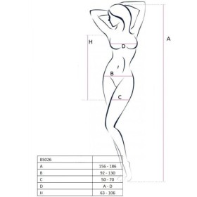 PASSION - MUJER BS026 BODYSTOCKING BLANCO ESTILO VESTIDO TALLA ÚN