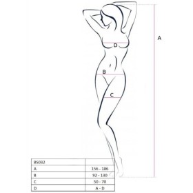 PASSION - FEMME BS032 BODYSTOCKING ROUGE TAILLE UNIQUE PASSION WOMAN