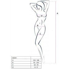 PASSION - FEMME BS034 BODYSTOCKING BLANC TAILLE UNIQUE PASSION WOMAN