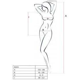 PASSION - FEMME BS035 BODYSTOCKING ROUGE TAILLE UNIQUE PASSION WOMAN