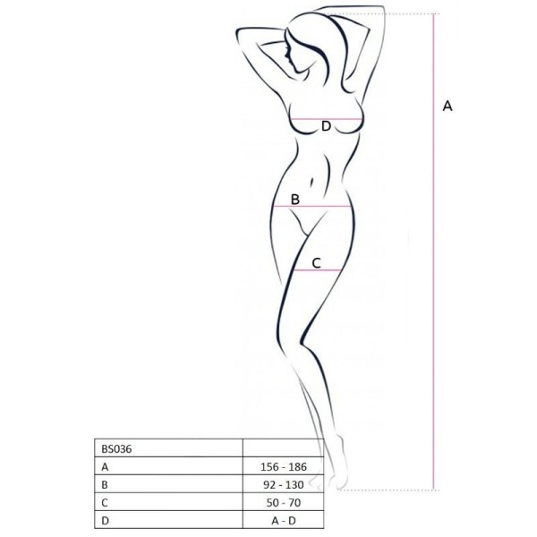 PASSION - FEMME BS036 BODYSTOCKING NOIR TAILLE UNIQUE PASSION WOMAN