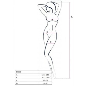 PASSION - FEMME BS036 BODYSTOCKING BLANC TAILLE UNIQUE PASSION WOMAN