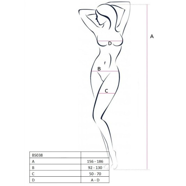 PASSION - FEMME BS038 BODYSTOCKING NOIR TAILLE UNIQUE PASSION WOMAN