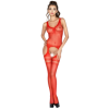 PASSION - FEMME BS038 BODYSTOCKING ROUGE TAILLE UNIQUE PASSION WOMAN