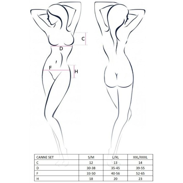 PASSION - CONJUNTO DE BASTÓN MUJER NEGRO TALLA S/M CONJUNTOS PASS