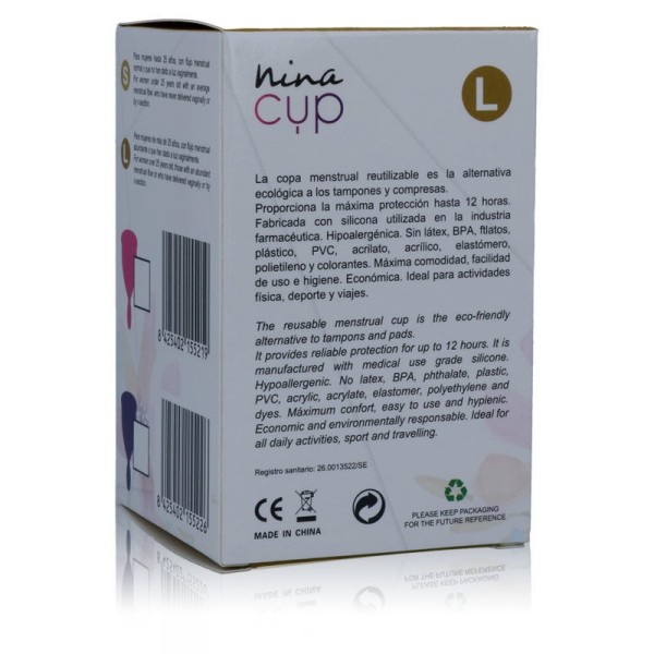 NINA KIKÍ - COPA MENSTRUAL ROSA - TALLA L NINA KIKÍ