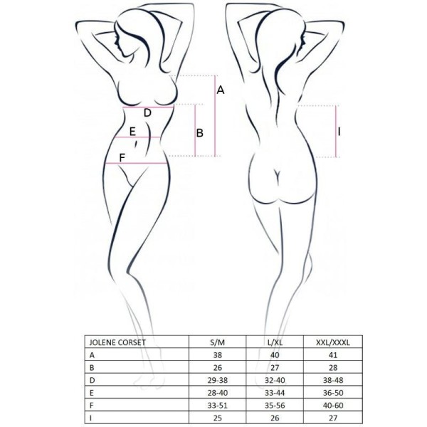 PASSION - FEMME JOLENE CORSET NOIR TAILLE L/XL PASSION WOMAN CORSETS