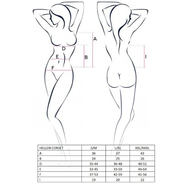 PASSION - FEMME HELLEN CORSET NOIR TAILLE S/M PASSION WOMAN CORSETS