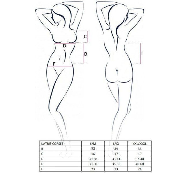 PASSION - CORSÉ MUJER KATRISS NEGRO TALLA L/XL CORSÉS PASSION MUJ