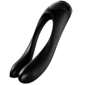 Satisfyer - Vibrador de dedo Candy Cane Negro – Para clítoris