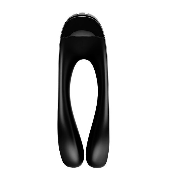 Satisfyer - Vibrador de dedo Candy Cane Negro – Para clítoris