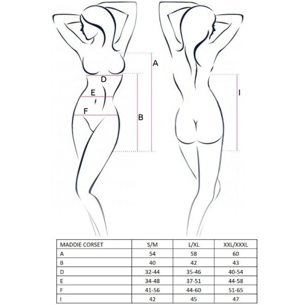 PASSION - FEMME MADDIE CORSET NOIR TAILLE S/M PASSION WOMAN CORSETS