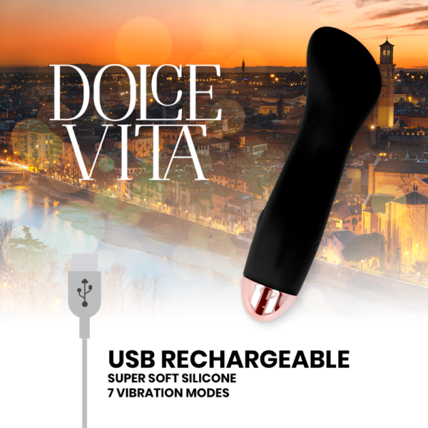 Dolce Vita - Vibrateur Rechargeable ONE Noir 7 Vitesses