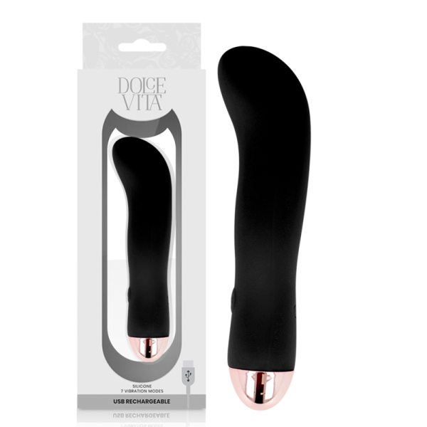 Dolce Vita - Vibrateur Rechargeable Deux Noir 7 Vitesses