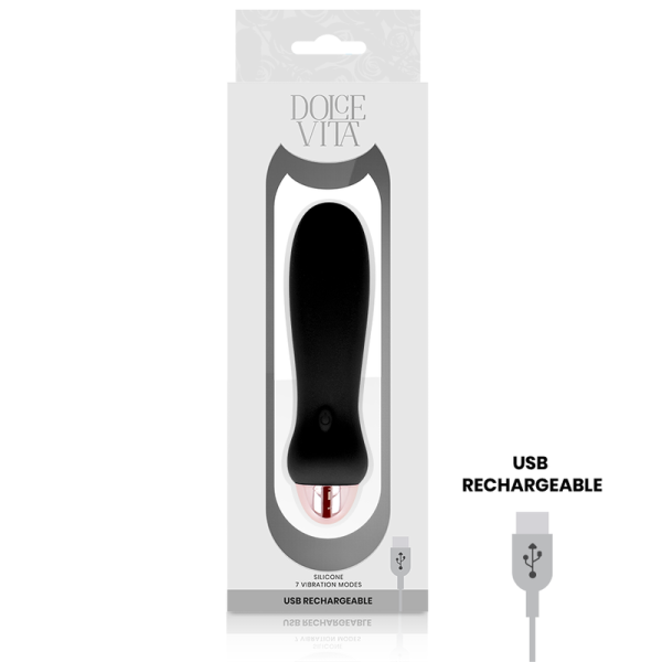Dolce Vita - Vibrateur Rechargeable Cinq Noir 7 Vitesses