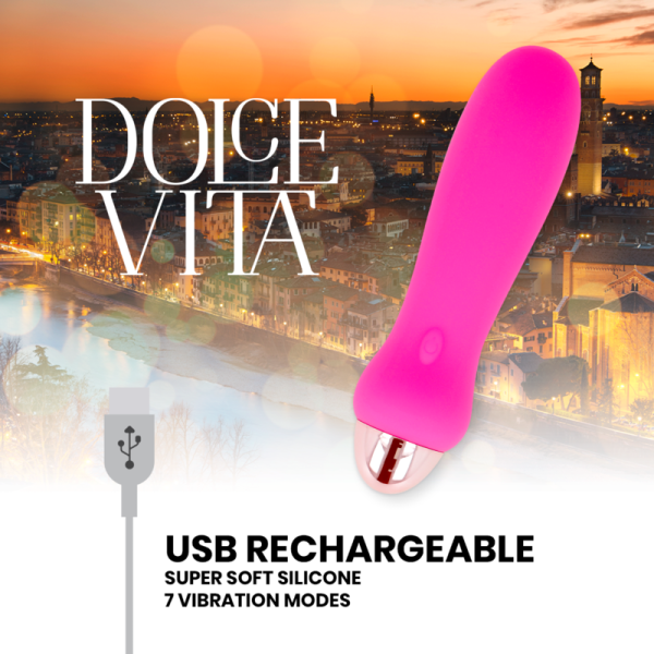 Dolce Vita - Vibrateur Rechargeable Cinq Rose 7 Vitesses
