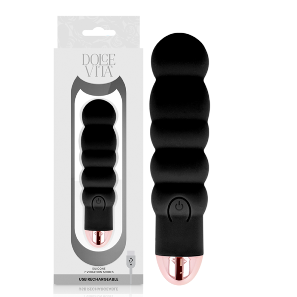 Dolce Vita - Vibrateur Rechargeable SIX Noir 7 Vitesses