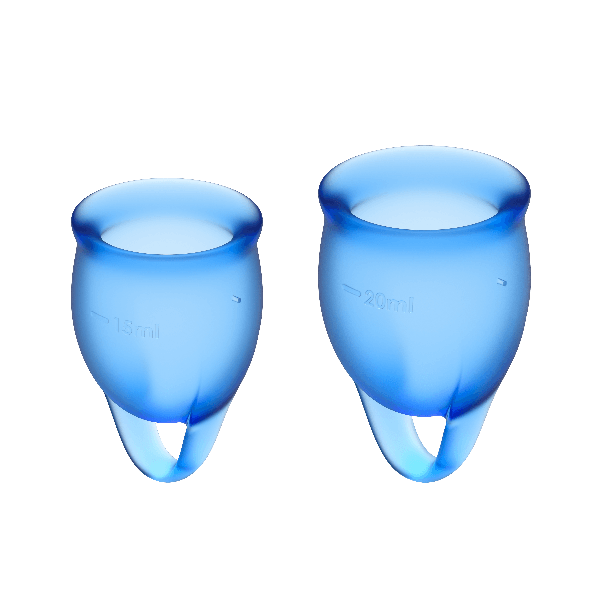 SATISFYER - COUPE MENSTRUELLE FEEL CONFIDENT BLEU FONCÉ 15 + 20 ML SATISFYER MENSTRUAL CUPS
