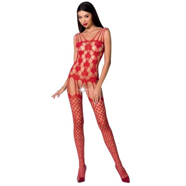 PASSION - FEMME BS067 BODYSTOCKING ROUGE TAILLE UNIQUE PASSION WOMAN