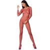 PASSION - FEMME BS068 BODYSTOCKING ROUGE TAILLE UNIQUE PASSION WOMAN