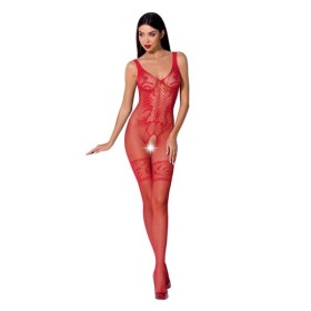 PASSION - FEMME BS069 BODYSTOCKING ROUGE TAILLE UNIQUE PASSION WOMAN