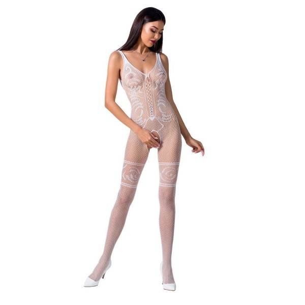 PASSION - FEMME BS069 BODYSTOCKING BLANC TAILLE UNIQUE PASSION WOMAN