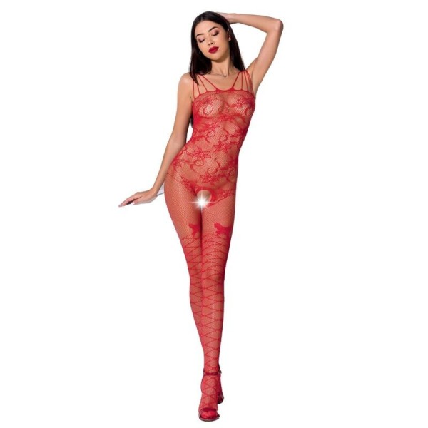 PASSION - MUJER BS076 BODYSTOCKING TALLA ÚNICA ROJO PASSION MUJER