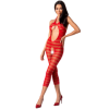 PASSION - FEMME BS081 BODYSTOCKING ROUGE TAILLE UNIQUE PASSION WOMAN