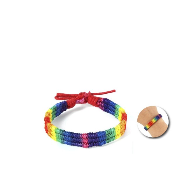 FIERTÉ - BRACELET TRESSÉ DRAPEAU ARC-EN-CIEL PRIDE - Accessoires