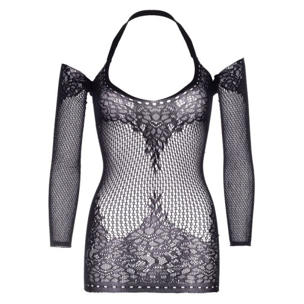 LEG AVENUE - TWIST HALTER DENTELLE MINI ROBE TAILLE UNIQUE LEG AVENUE DRESSES