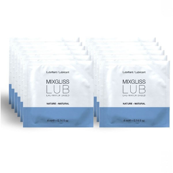 MIXGLISS - LUBRIFIANT NATUREL BASE D'EAU 12 UNIDOSE 4 ML MIXGLISS