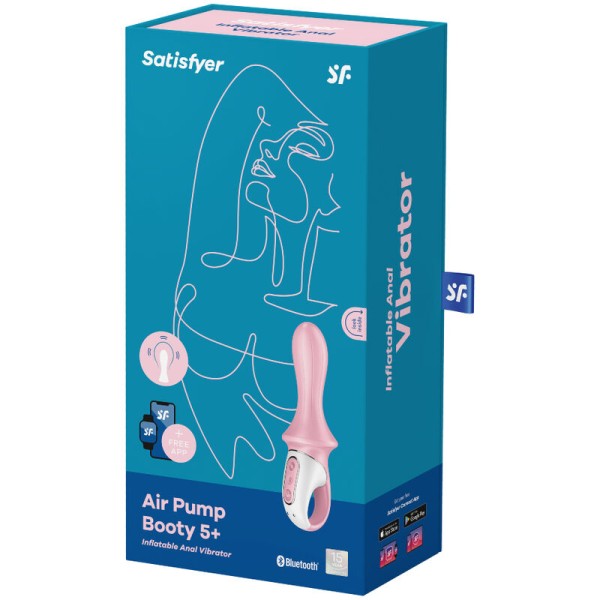 Satisfyer - AIR Pump Booty 5+ Vibrador Anal Hinchable Rosa
