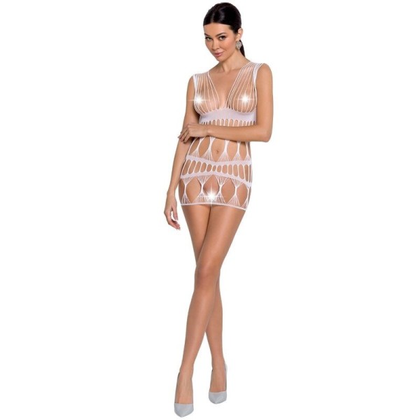 PASSION - FEMME BS089 BODYSTOCKING BLANC TAILLE UNIQUE PASSION WOMAN