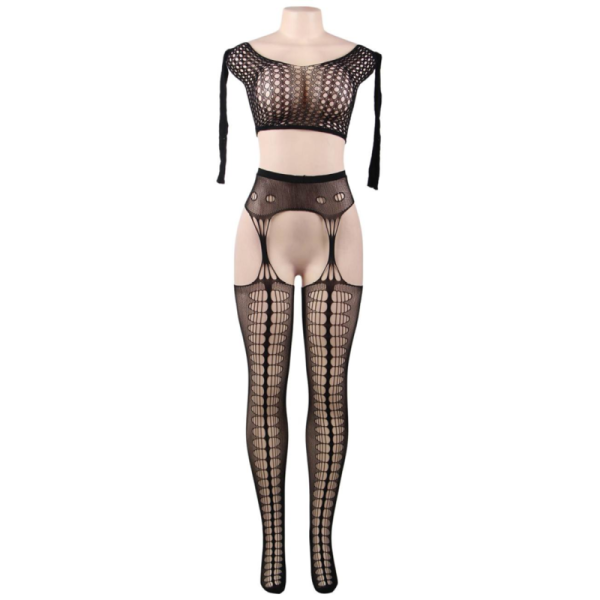QUEEN LINGERIE - BODYSTOCKING TOP MANGA LARGA S/L QUEEN LINGERIE