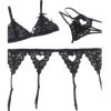 SUBBLIME - SET ENSEMBLE TROIS PIÈCES SOUTIEN-GORGE + PORTE-JARRETELLE + STRING S/M SUBBLIME SETS