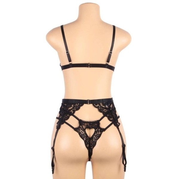 SUBBLIME - SET ENSEMBLE TROIS PIÈCES SOUTIEN-GORGE + PORTE-JARRETELLE + STRING S/M SUBBLIME SETS