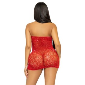LEG AVENUE - VESTIDO HALTER CON PEdrería TALLA ÚNICA - ROJO VESTI