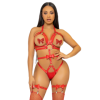 LEG AVENUE - KINK - HARNAIS CLOUTÉ O-RING TEDDY TAILLE L - ROUGE LEG AVENUE KINK