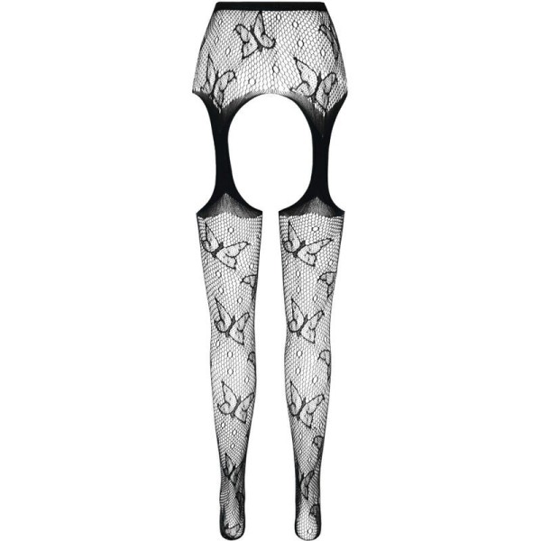 PASSION - BODYSTOCKING ECO COLLECTION ECO S001 NOIR PASSION WOMAN GARTER & STOCK