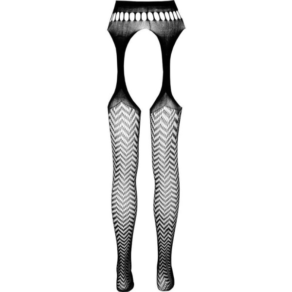 PASSION - BODYSTOCKING ECO COLLECTION ECO S002 NOIR PASSION WOMAN GARTER & STOCK